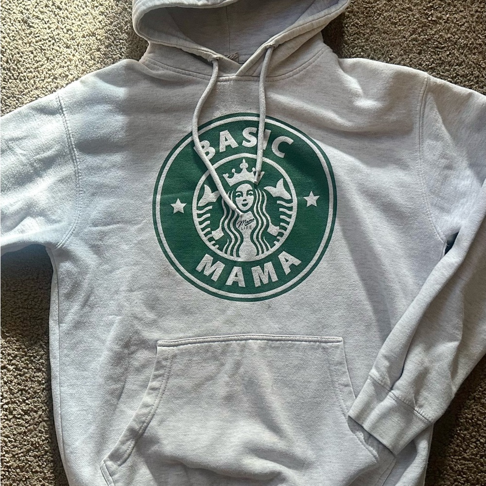 Gray and Green Logo Hoodie Sweatshirt